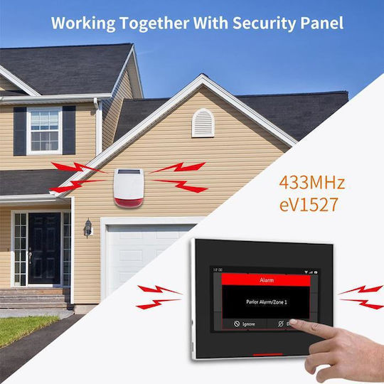 Powertech Wireless RF Alarm Siren Battery Outdoor 120dB with Red Light 19x26.5cm