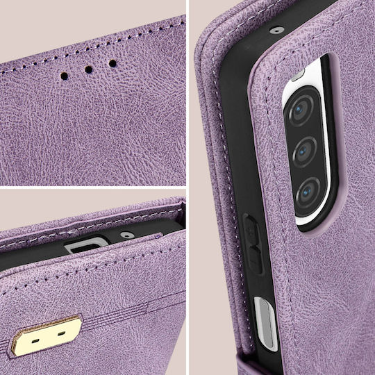 Калъф Sony Xperia 10 V 10 Vi Портфейл Видео Стойка Лавандула