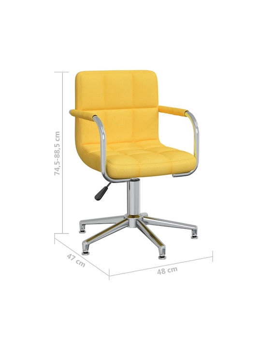 Rotativă Scaun Vizitator cu Brațe în Culoare Galben 48x47x74.5cm 1buc