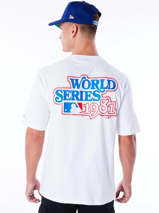 New Era Mlb World Series T-shirt Bărbătesc cu Mânecă Scurtă Alb