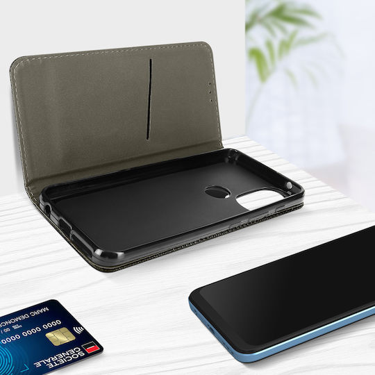 Folio Case for Motorola Moto G71 5G Magnetic Cover Card Holder Stand Black