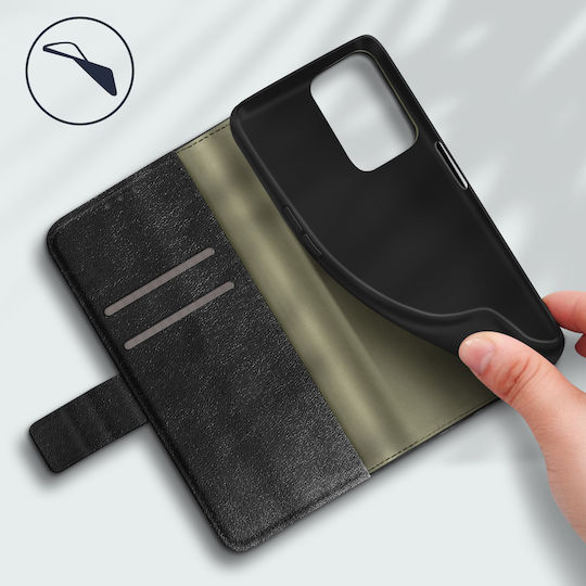 Flip Wallet Hülle Slim Cover Oppo A54 5G A74 5G Silikon – Schwarz