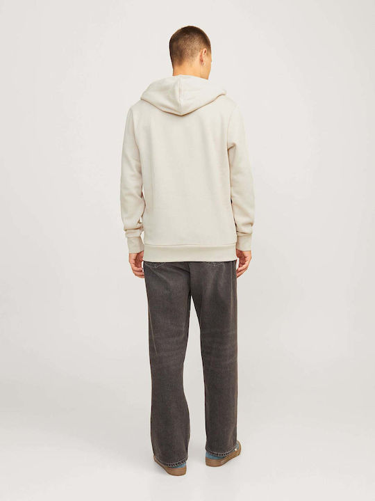 Jack & Jones Φούτερ Μπεζ με Κουκούλα