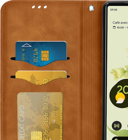 Wallet Folio Case Google Pixel 6a Card Holder Soft-touch Camel