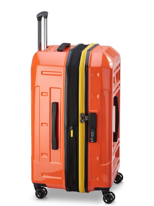 Delsey Rempart Große Hartschale Koffer Orange mit 4 Rädern Höhe 73cm
