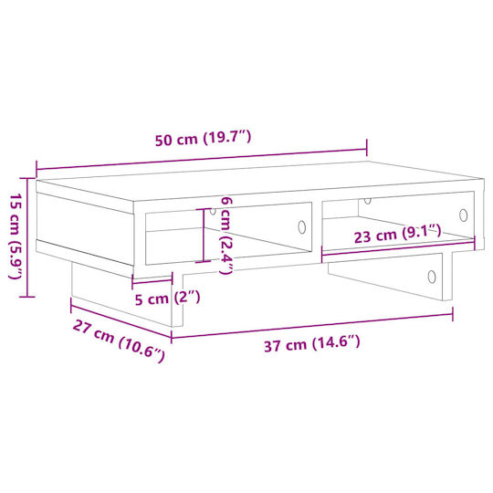 vidaXL Επιτραπέζια Βάση Οθόνης Sonoma Δρυς Καφέ (854744)