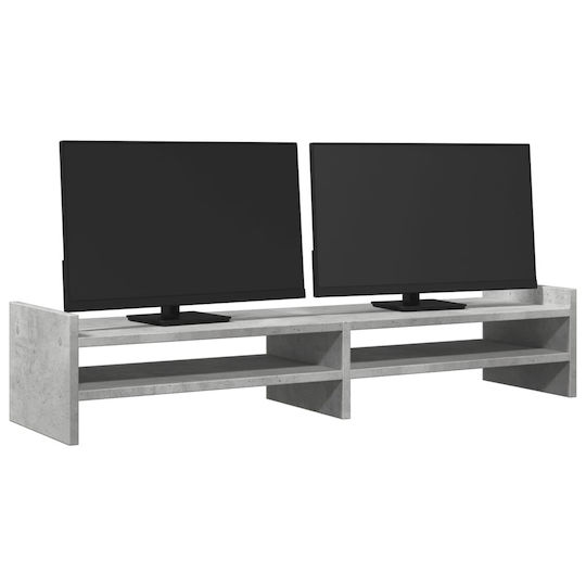 vidaXL Desktop Stand for 2 Monitors Chipboard Gray (854790)