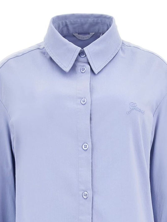 Women's Monochrome Long Sleeve Shirt Blue