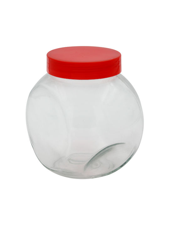 Keskor Vase General Use with Lid Glass Transparent 1700ml