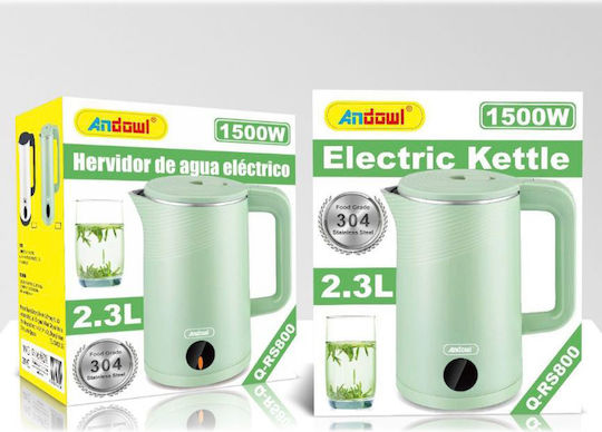 Andowl Електрическа Кана 2.3л 1500W Зелен