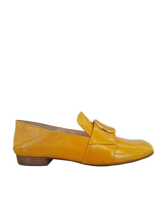 Hogl Leather Women's Loafers in Yellow Color