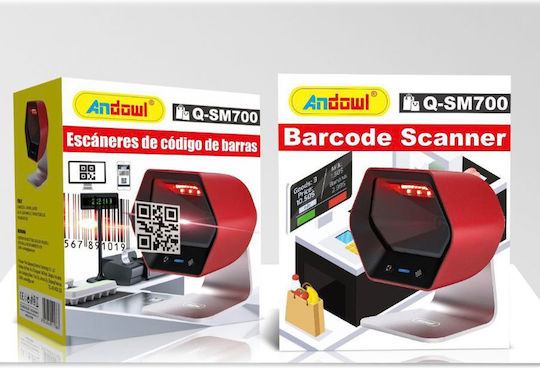 Andowl Handheld Scanner Wired with 2D and QR Barcode Reading Capability