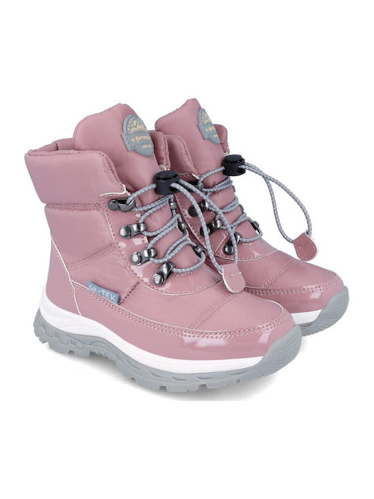 Kinder-Schneestiefeletten mit Schnürsenkeln Rosa