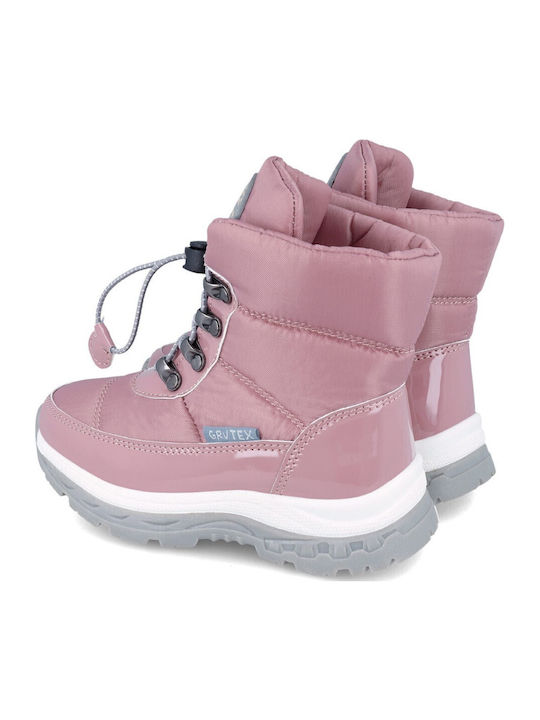 Kinder-Schneestiefeletten mit Schnürsenkeln Rosa