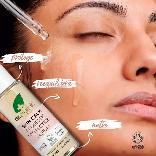 Dr.Organic Serum Pentru Față Skin Calm Probiotic Protection Pentru Hrănire 30ml
