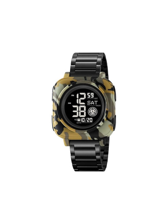 Skmei Digital Uhr Batterie mit Metallarmband Army Green