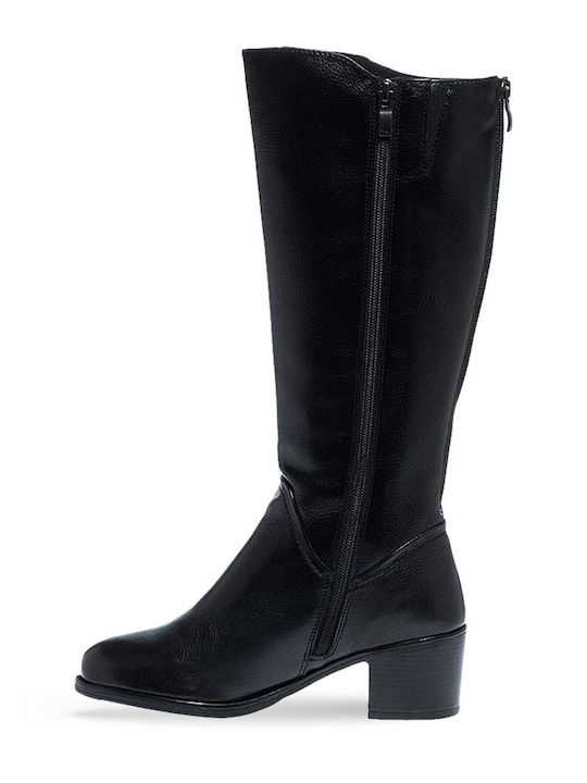 Damenstiefel mit mittlerem Absatz Schwarz