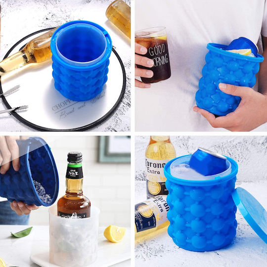 Eiswürfelform Würfel aus Silikon mit Deckel Blau ZT1XA13QWS03