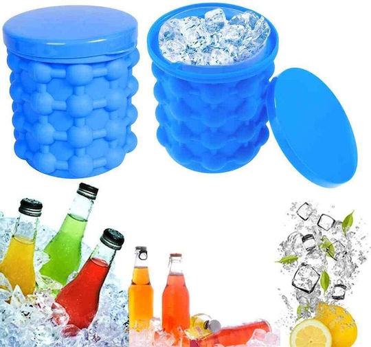 Eiswürfelform Würfel aus Silikon mit Deckel Blau ZT1XA13QWS03