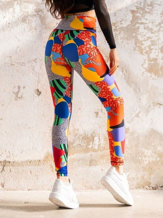 Lismina Ausbildung Frauen Leggings Hochgeschnitten & Push Up Multicolor