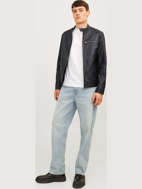 Μπουφάν από Δερματίνη Biker Black