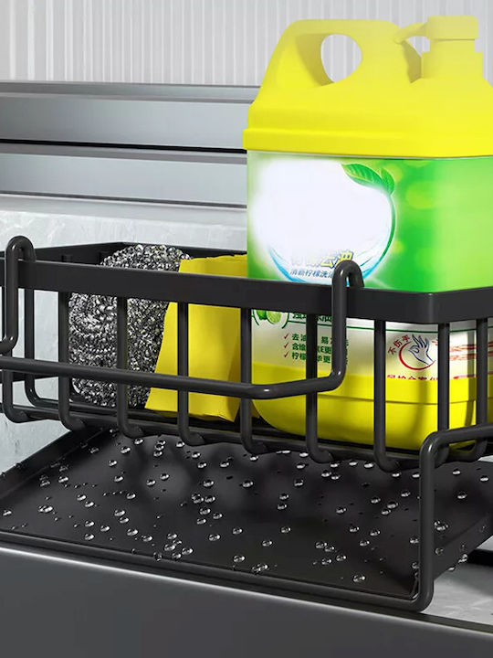 Organizator Pentru Chiuveta De Bucătărie Din Oțel Inoxidabil Negru 23x9x10cm