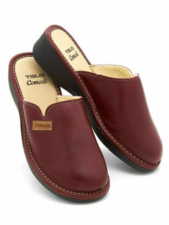 Tiglio Winter Women's Slippers in Burgundy color