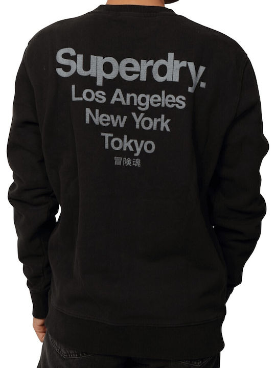 Superdry Core Logo City Φούτερ Μαύρο