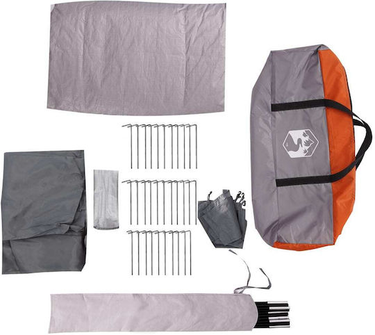 vidaXL Car Camping Tent Grey for 2 People 371x330x211cm