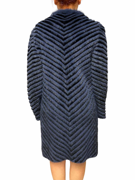 Women's Long Fur Blue-black