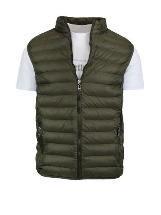 MYS Men's Sleeveless Puffer Jacket Haki