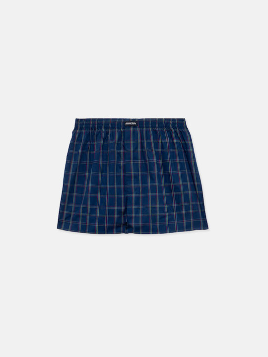 Ανδρικά Μποξεράκια Bordeaux, Blue, Lime Καρό 2Pack