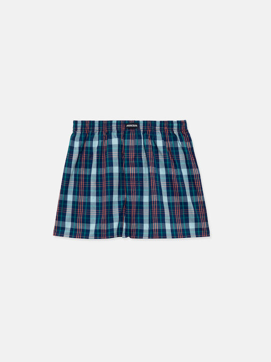 Ανδρικά Μποξεράκια Turquoise/ciel Καρό 2Pack