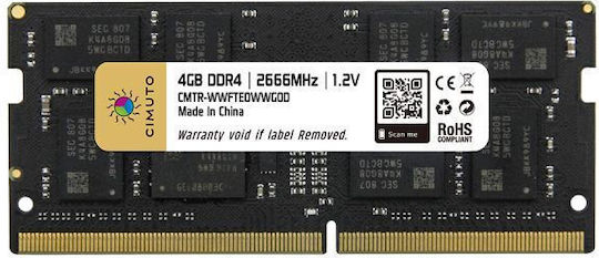 Cimuto DDR4 με Module 1x4GB και Ταχύτητα 2666 για Laptop