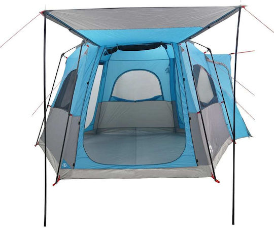 vidaXL Camping Tent Blue for 4 People 410x357x222cm