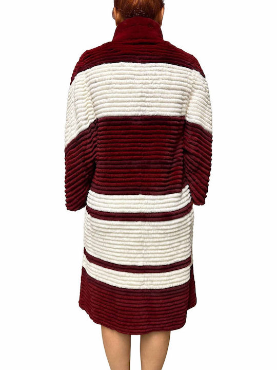 Frauen Pelz White-bordeaux
