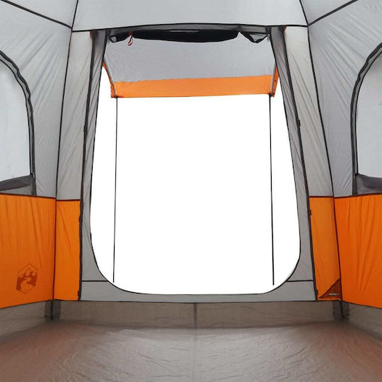vidaXL Camping Tent Gray for 4 People 410x357x222cm Grey/Orange