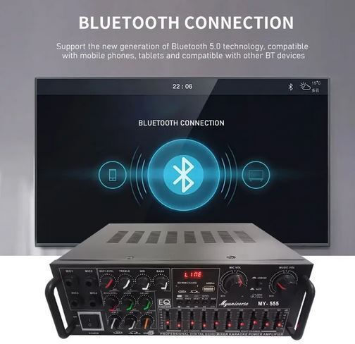 Universe Ολοκληρωμένος Ενισχυτής Hi-Fi Stereo MY-555 Καφέ