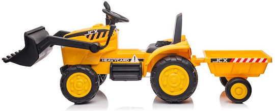 Kids 12V Electric Ride On Tractor with Trailer Yellow