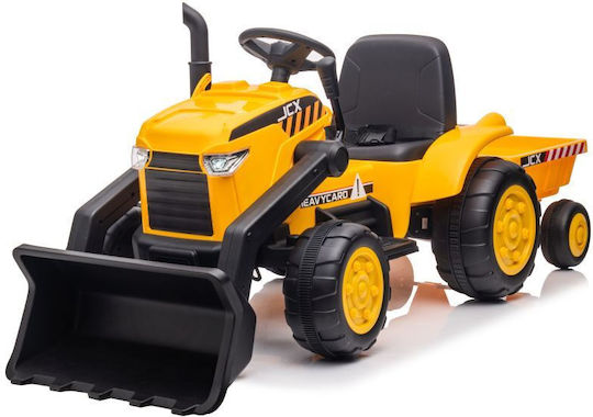 Kids 12V Electric Ride On Tractor with Trailer Yellow