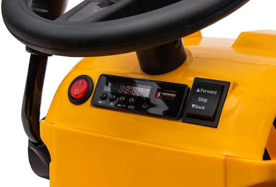 Kids 12V Electric Ride On Tractor with Trailer Yellow