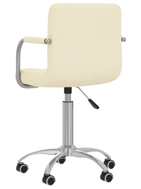 Rotating Chair Visitor with Arms & Wheels in Beige Color 50x47x74.5cm 1pcs