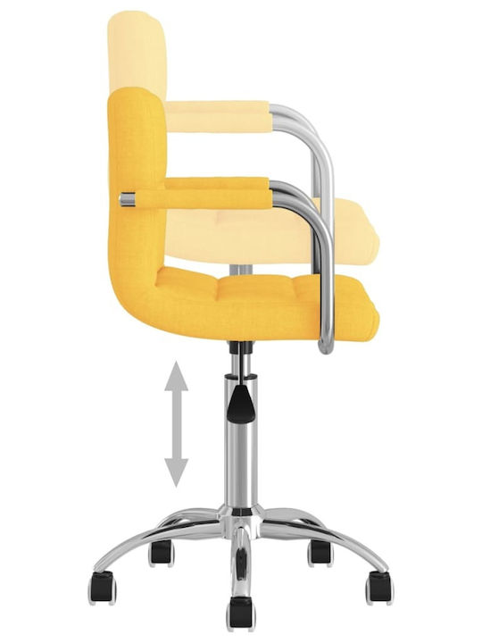 Rotating Chair Visitor with Arms & Wheels in Yellow Color 50x47x74.5cm 1pcs