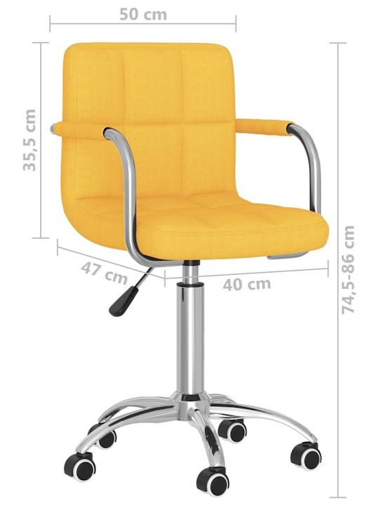 Rotating Chair Visitor with Arms & Wheels in Yellow Color 50x47x74.5cm 1pcs