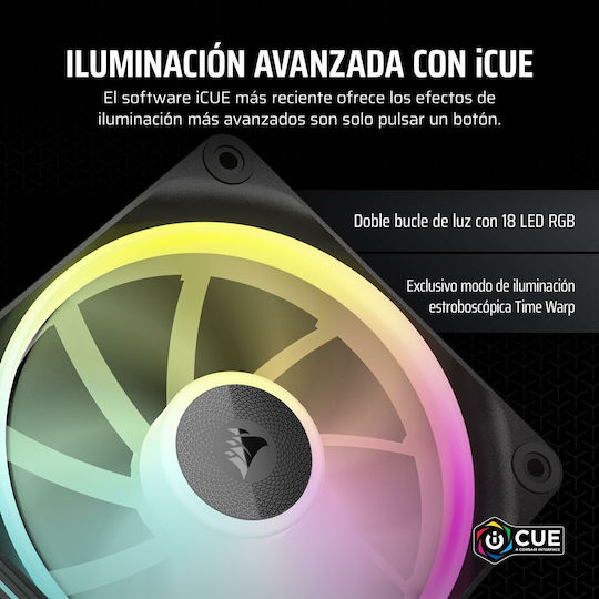 Corsair ICue Link LX120 Case Fan 2400rpm 69.9cfm with RGB Lighting and 4-Pin PWM Connection
