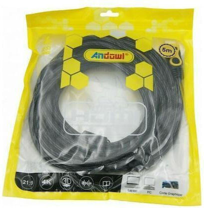 Andowl HDMI 1.4 High Speed 1080p 120Hz Cable HDMI male - HDMI male 1.5m Μαύρο