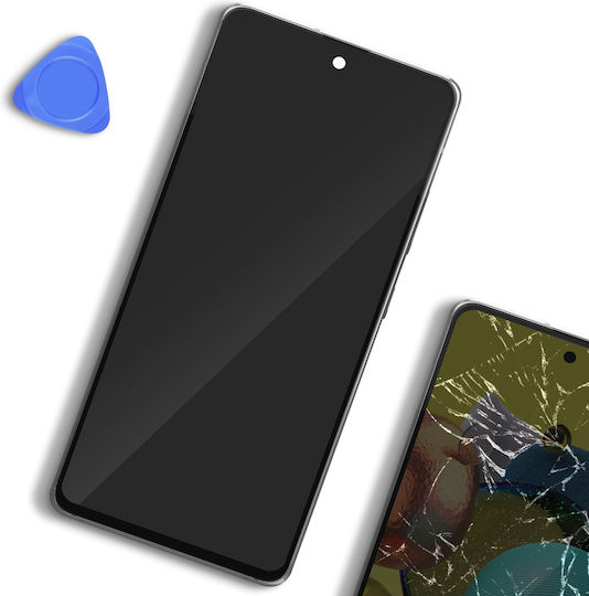 Samsung Screen + Frame Galaxy A51 5g Prisme Crush Original Full Block White