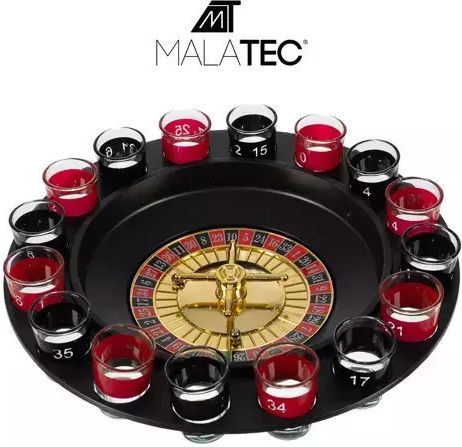 Malatec Roulette Drinking Game Made of Metallic Set 16 Pieces