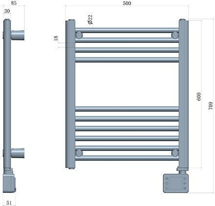 Adler Electric Towel Rail 400W 70x50cm White