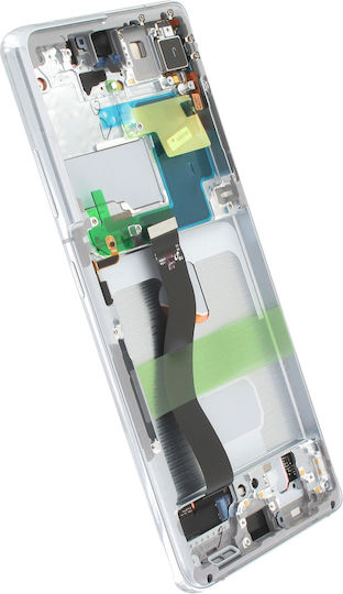 Bloc complet ecran LCD Galaxy S21 Ultra original Samsung touchscreen argintiu